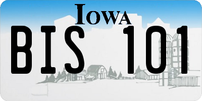 IA license plate BIS101