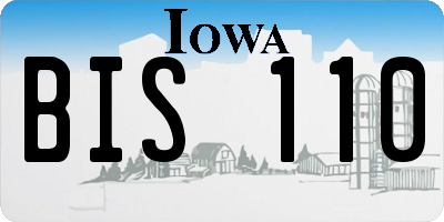 IA license plate BIS110