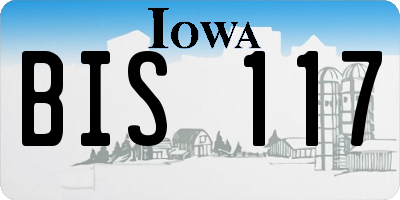 IA license plate BIS117