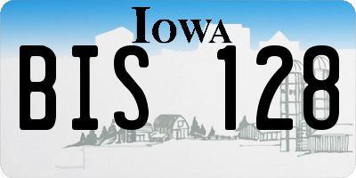 IA license plate BIS128