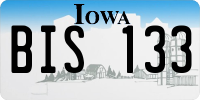 IA license plate BIS133