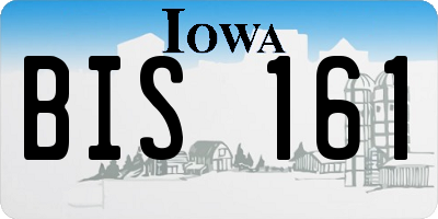 IA license plate BIS161
