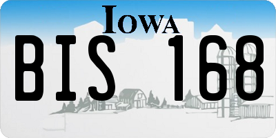 IA license plate BIS168