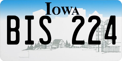 IA license plate BIS224