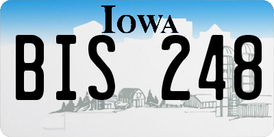 IA license plate BIS248