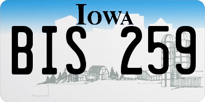 IA license plate BIS259
