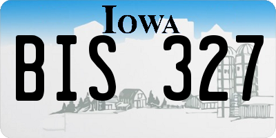 IA license plate BIS327