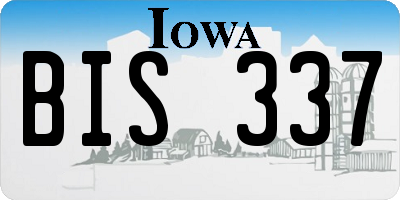 IA license plate BIS337