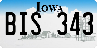 IA license plate BIS343