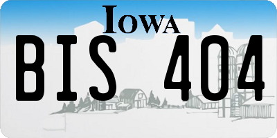 IA license plate BIS404