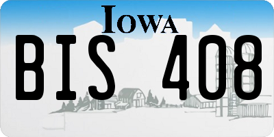 IA license plate BIS408