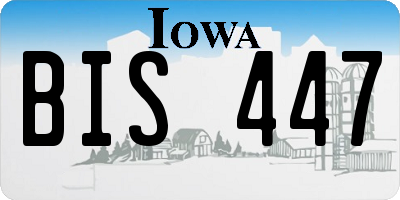 IA license plate BIS447