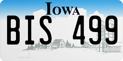 IA license plate BIS499