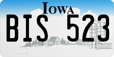 IA license plate BIS523