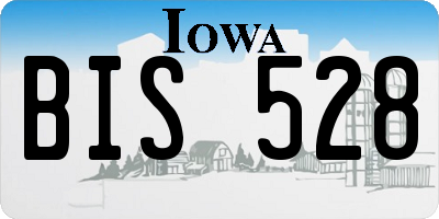 IA license plate BIS528