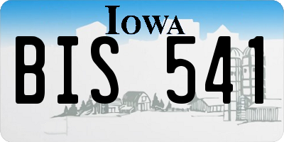 IA license plate BIS541