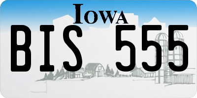 IA license plate BIS555