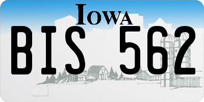 IA license plate BIS562