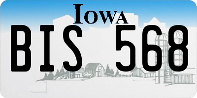 IA license plate BIS568