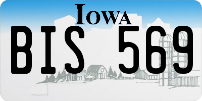 IA license plate BIS569