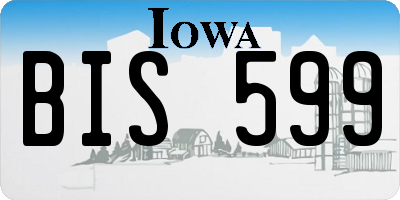 IA license plate BIS599