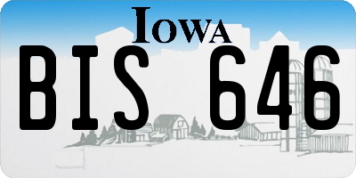 IA license plate BIS646