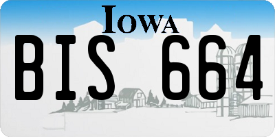 IA license plate BIS664