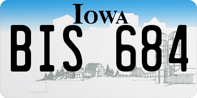 IA license plate BIS684