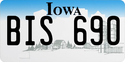 IA license plate BIS690