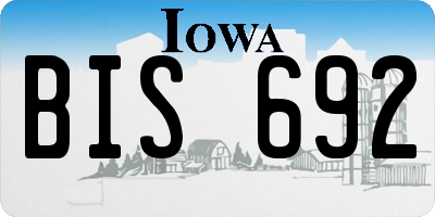 IA license plate BIS692