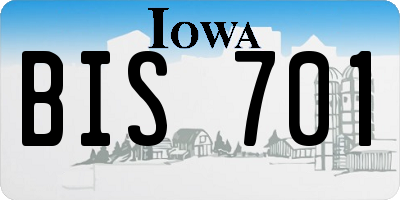 IA license plate BIS701