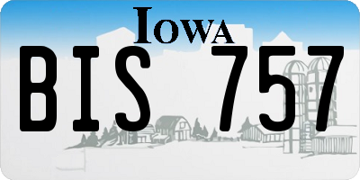 IA license plate BIS757