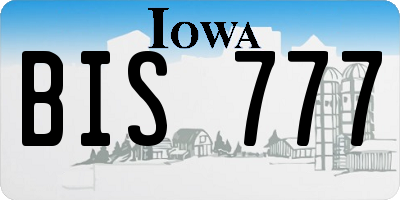 IA license plate BIS777
