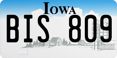IA license plate BIS809