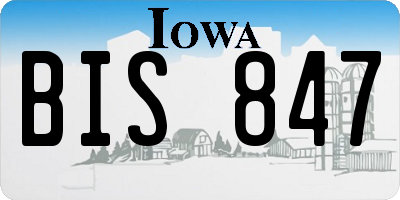 IA license plate BIS847
