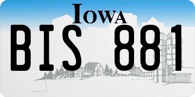 IA license plate BIS881