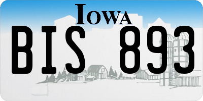 IA license plate BIS893