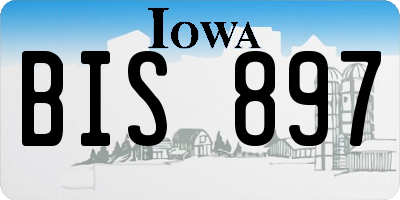 IA license plate BIS897