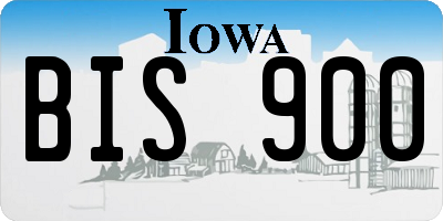 IA license plate BIS900