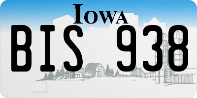IA license plate BIS938