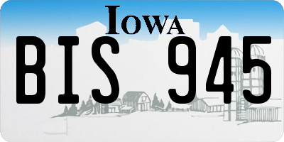 IA license plate BIS945
