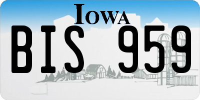 IA license plate BIS959