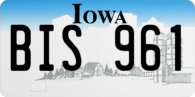 IA license plate BIS961