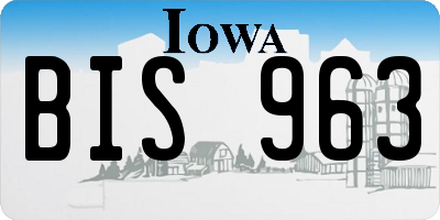 IA license plate BIS963