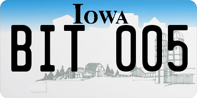 IA license plate BIT005