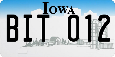 IA license plate BIT012