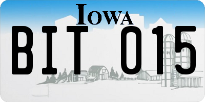 IA license plate BIT015