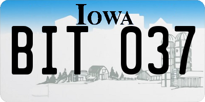 IA license plate BIT037
