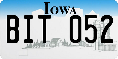 IA license plate BIT052