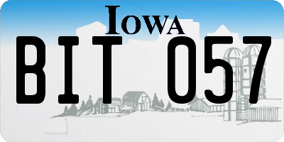 IA license plate BIT057